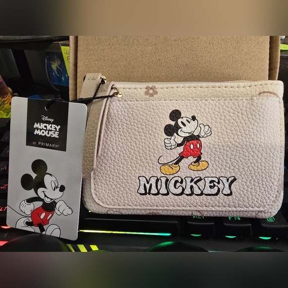 Disney Cream and Red Mickey Mouse Pouch - Picture 1 of 2